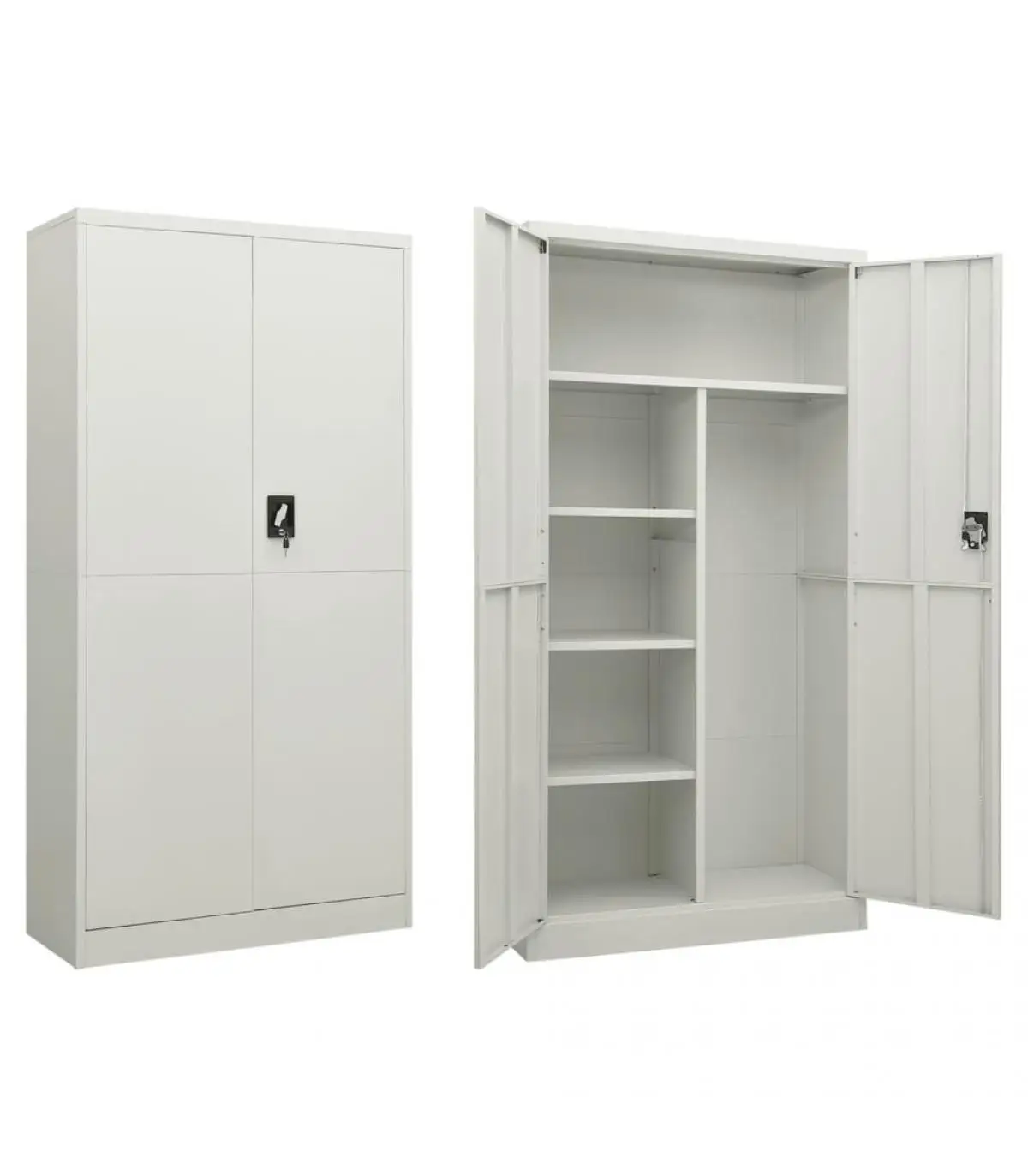 Filing cabinets light gray steel box office cabinet 90x40x180 cm