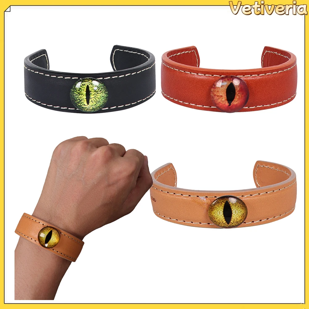 

Women Men Cowhide Bracelet Black Brown Camel Leather Wristband Carnival Costume Party Gift for Adult Halloween Accessories