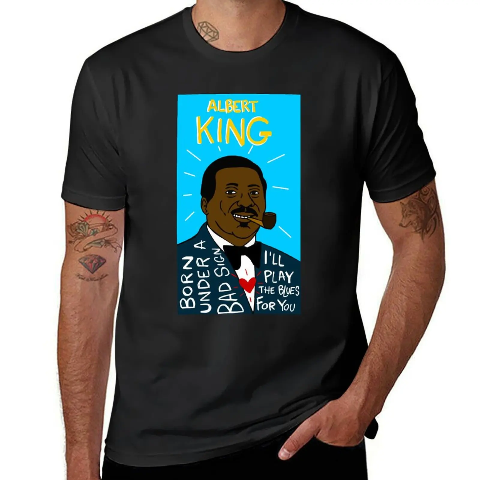 

Albert King Blues Folk Art T-Shirt oversizeds oversized Men's t shirts