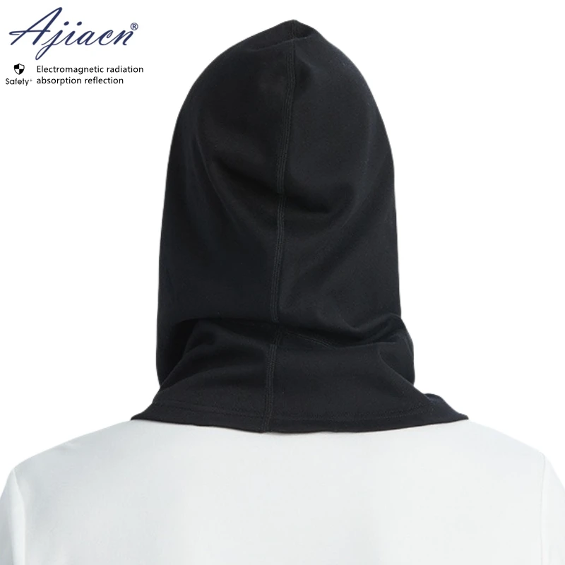 Genuine Electromagnetic radiation protective 100% silver fiber knitted lining hood cap 5G communication EMF shielding hood cap