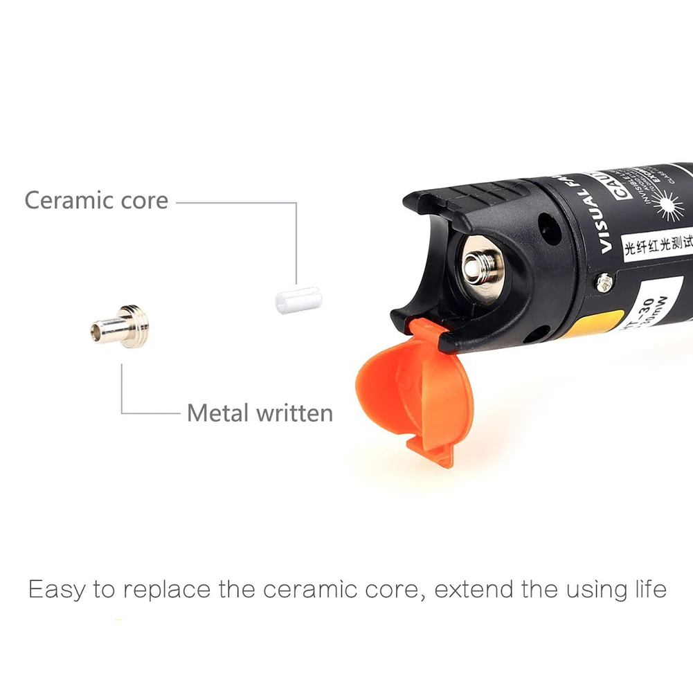

Fiber Optic Cable Tester Red Light Source Visual Fault Locator-Pen Type 30mW 30km for Network Telecommunications