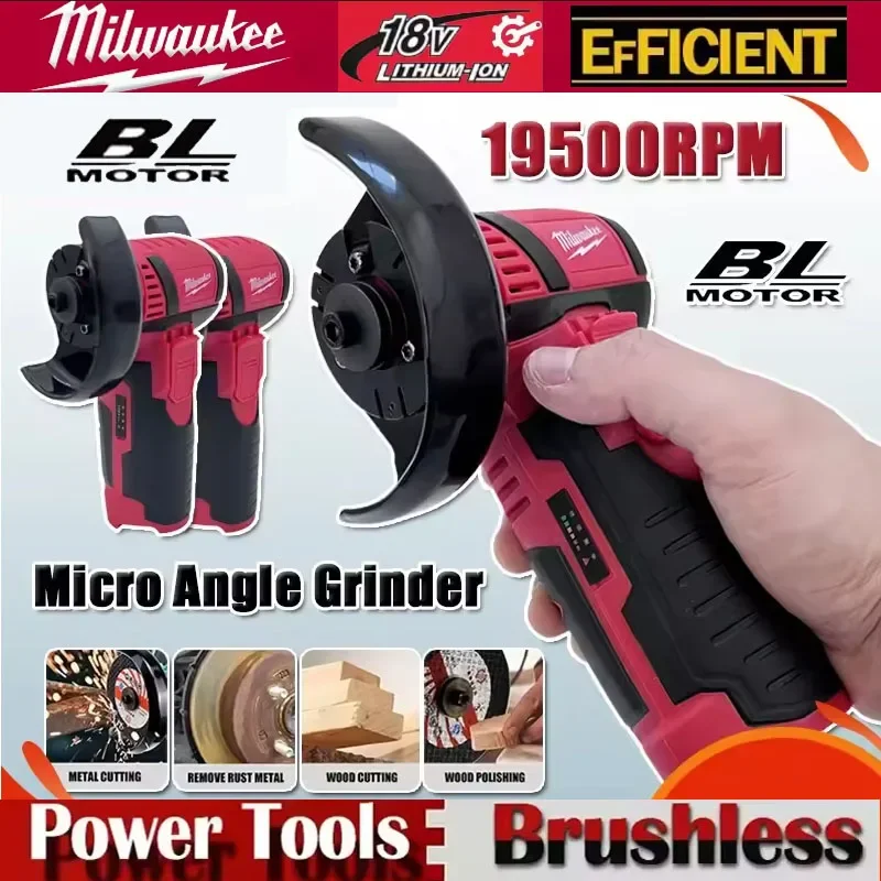 

Milwaukee Micro Angle Grinder Brushless 12V Battery Electric Angle Grinder for Diamond Cutting Wireless Power Tool