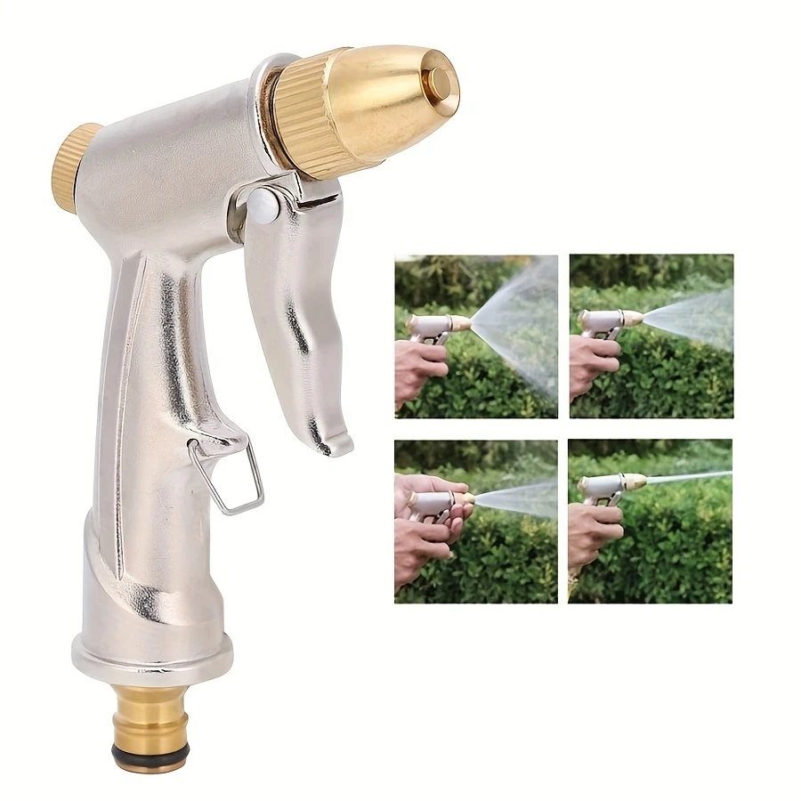 Multifunctional High Pressure Water Sprayer Gun Adjustable Water Flow Brass Tip Metal Car Washing Gun For Garden Irrigation Vehi