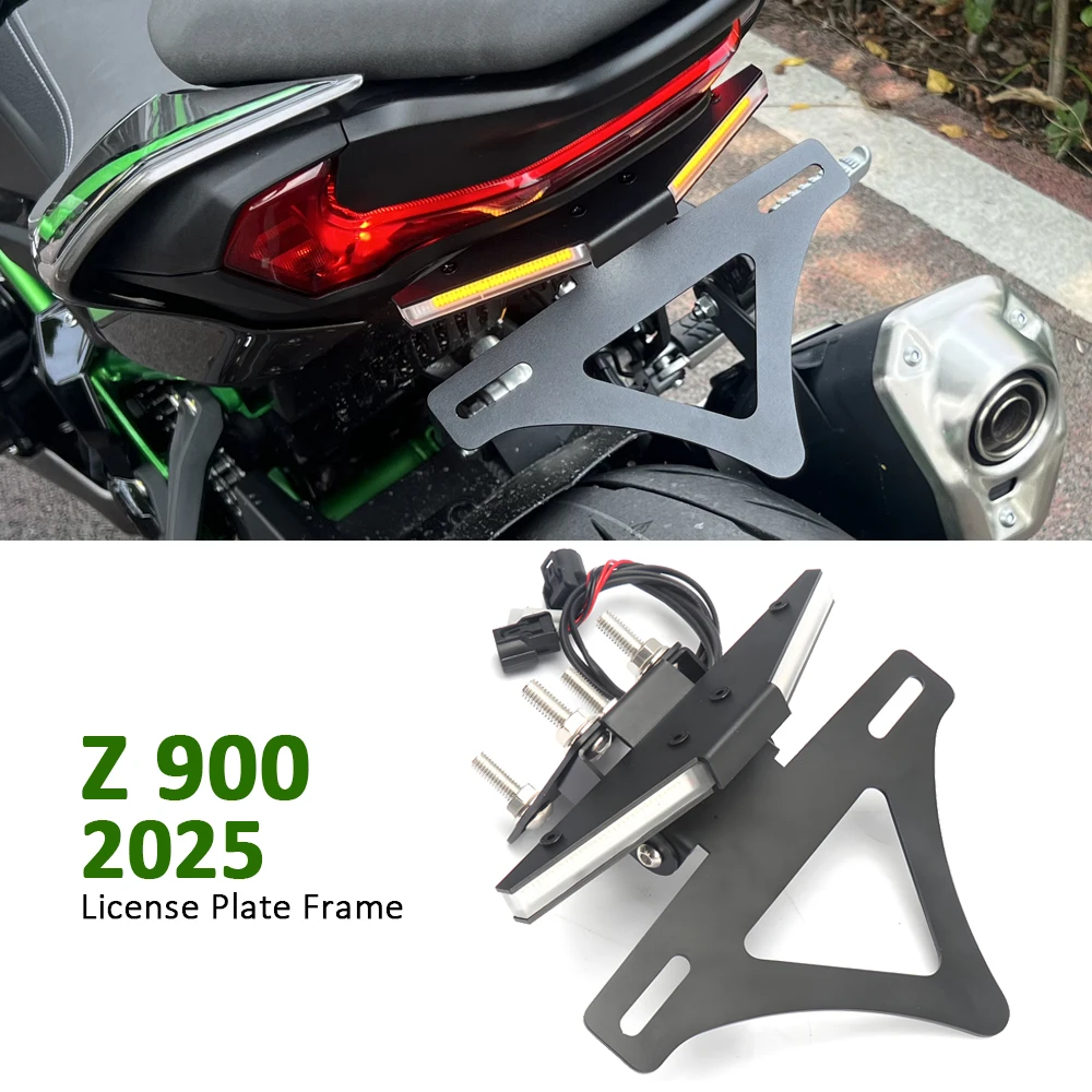 

Держатель номерного знака для KAWASAKI Z 900 Z900 z 900 2025, кронштейн для задней рамы мотоцикла, светодиодный номерной светильник, устройство для устранения крыльев