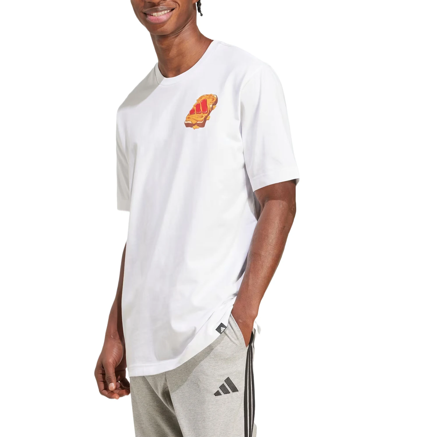 Adidas genuine simple skin friendly solid color men's casual comfortable short sleeved T-shirt JW4344