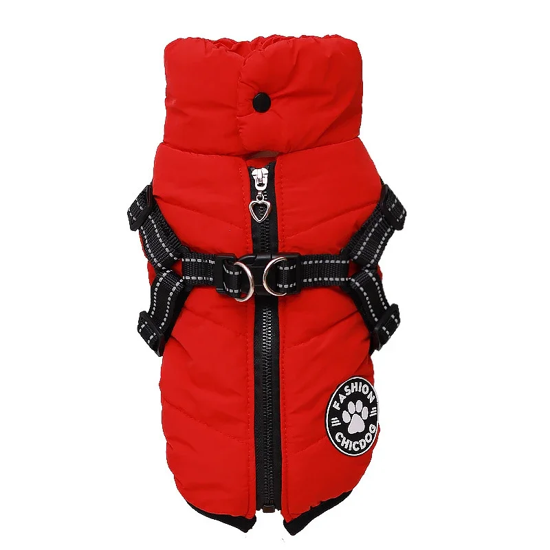 Abrigo de invierno para perros, chaqueta, arnés, chaleco, ropa cálida para perros, trajes para gatos, Yorkie, Pomerania, caniche, Bichon, Schnauzer, disfraz