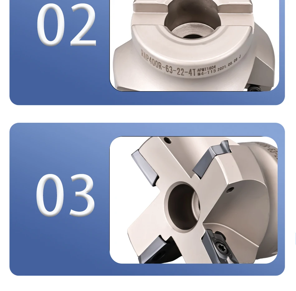 BYGD RAP BAP 300R 400R RAP300R RAP400R Schneidkopf APMT1135 APMT1604 Hartmetall-Einsatz für FMB FMB22 FMB27 Werkzeughalterhalterung – Detail 17