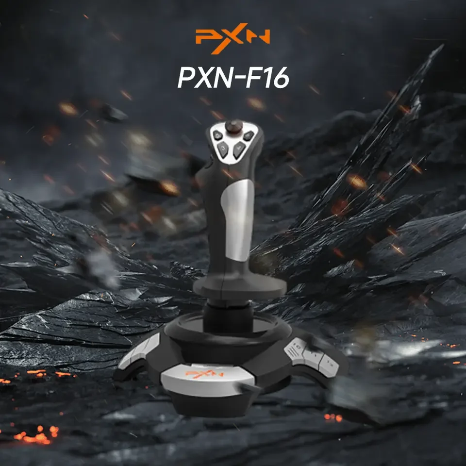 NEW PXN F16 Simulated Flight Stick Joystick,Microsoft Simulation Competition Teaching Special Game Aircraft Controller for PC