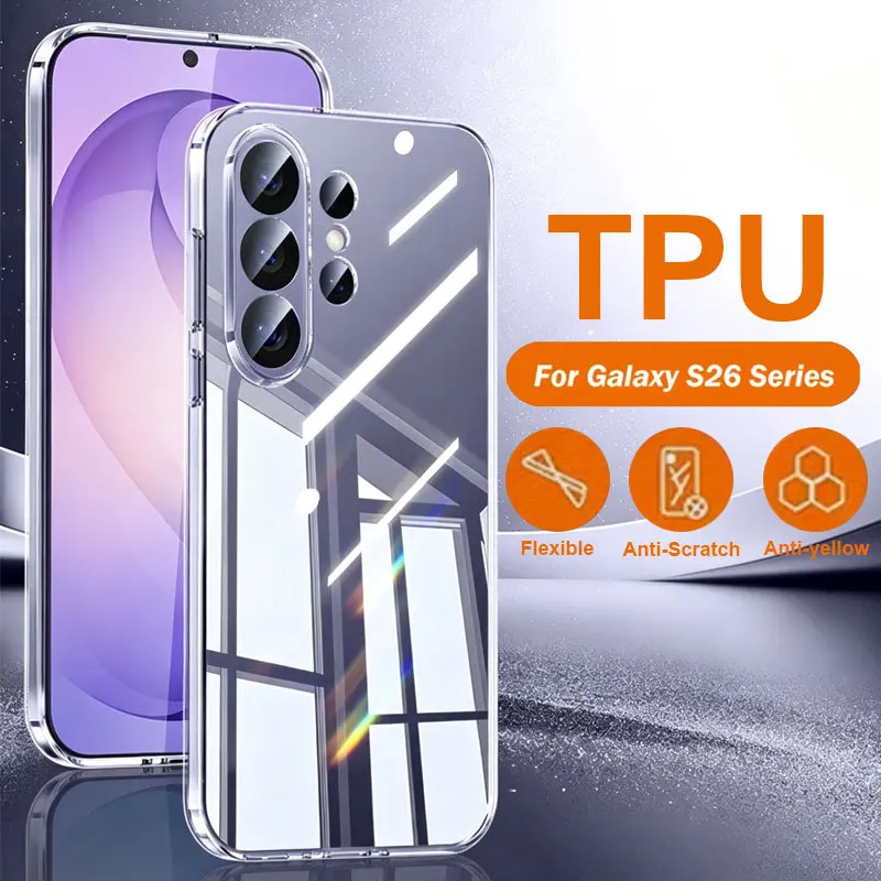 TPU Transparent Case For Samsung Galaxy S26 Ultra S24 S23 S22 S21 S25 Ultra Plus Fe Edge Clear Ultra Thin Soft Phone Cover Funda