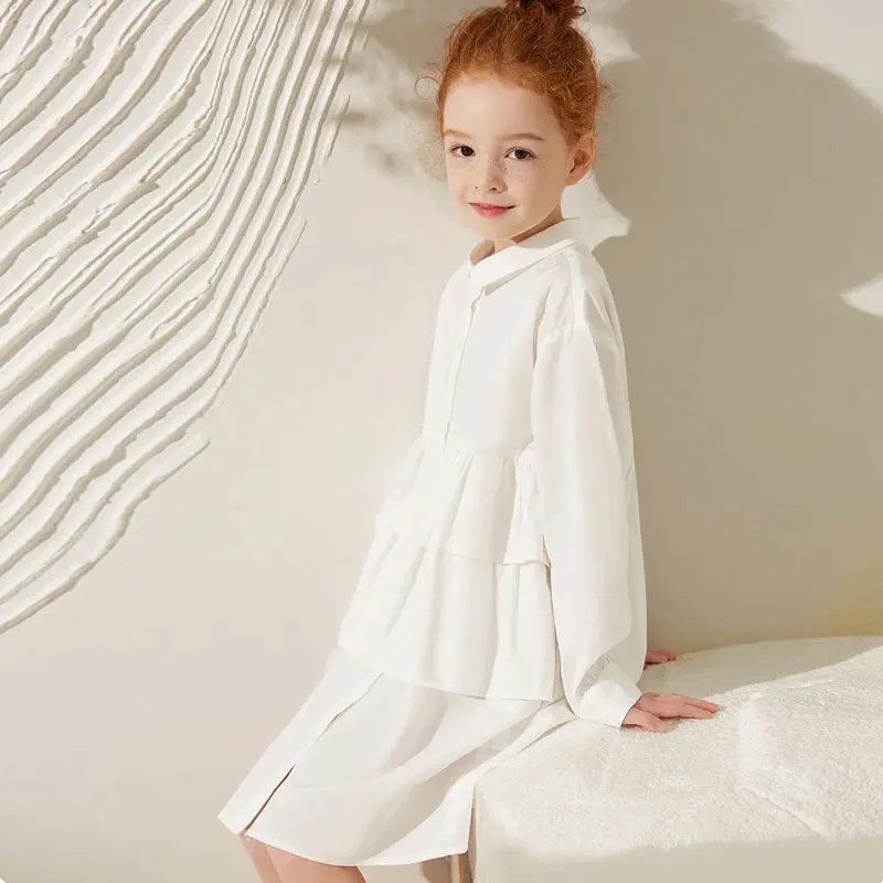 1-13Years Toddler Kids Long Sleeve Dresses for Girls Cotton Shirts Dress Baby Children Outfits Clothing 2 3 4 5 6 7 8 9 10 11 12