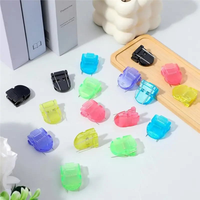 AT82-Multicolor Fabric Partition Wall Clips-Bulletin Board Thumbtack Clips For Holding For Hanging Photos, Notes, Memos& Data Ca