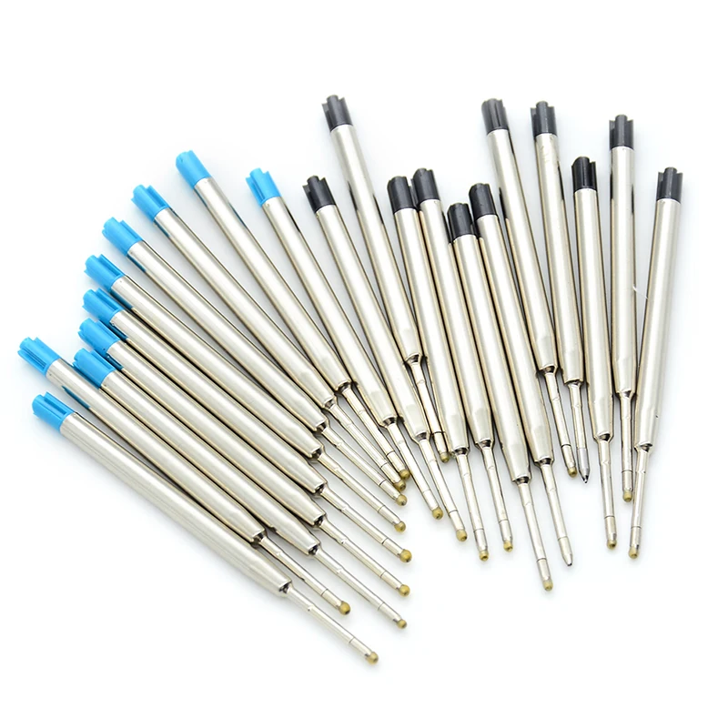 10Pcs 98mm Schwarz Blau Metall Kugelschreiber Refill Für Schule Büro Geschenk Stift Hotel Business Nib Medium