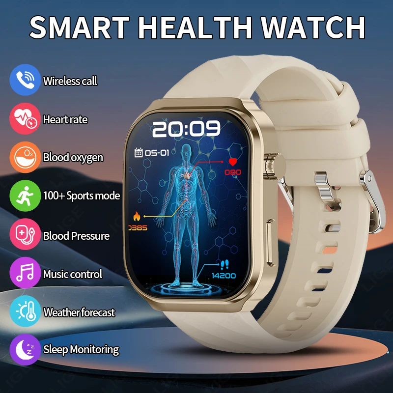 

2025 New Medical Grade Health Smart Watch Women Uric Acid Blood Fat Monitor 2.1'' 3D Surface Bluetooth Call Sport Smartwatch Men