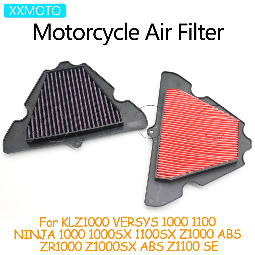 For Kawasaki KLZ1000 VERSYS1000 NINJA Z 1000 1000SX 1100SX ABS ZX1000 Z1100 SE Motorcycle Air Filter Intake Cleaner System