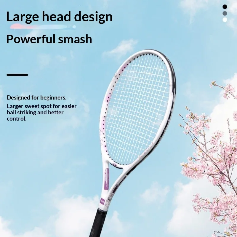 

Carbon Fiber Tennis Racket One Piece Prestrung Ultra Light High Rebound Kids Junior Adult Training Set Tennis Racket Tennis Bag