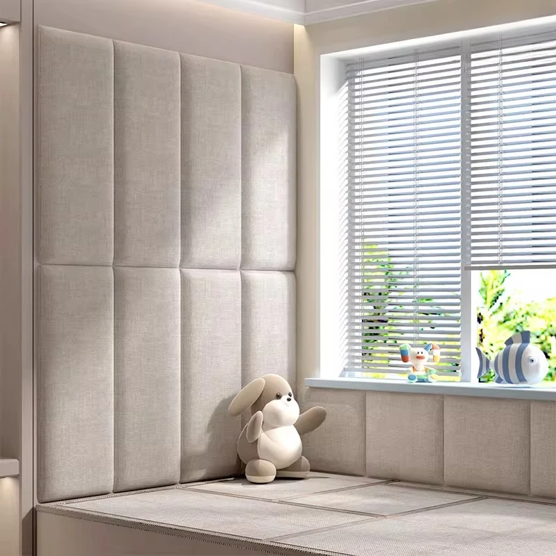 Tatami Bedside Headboards Bedroom Soft-wrapped Wall Enclosure Sound Insulation Self-adhesive Background Head Board