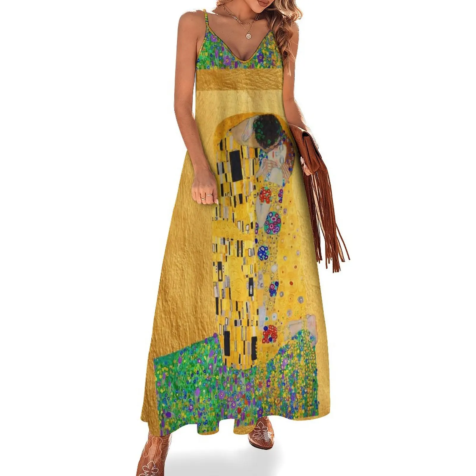 

Gustav Klimt -The Kiss Sleeveless Long Dress women long dresses chic and elegant woman dress dress women's dresses luxury
