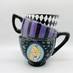 Disney Alice Abenteuer Wunderland Wasser Tasse gestapelt Tasse Cartoon personal isierte drei schicht ige Keramik Tasse Kaffeetasse Tasse Großhandel