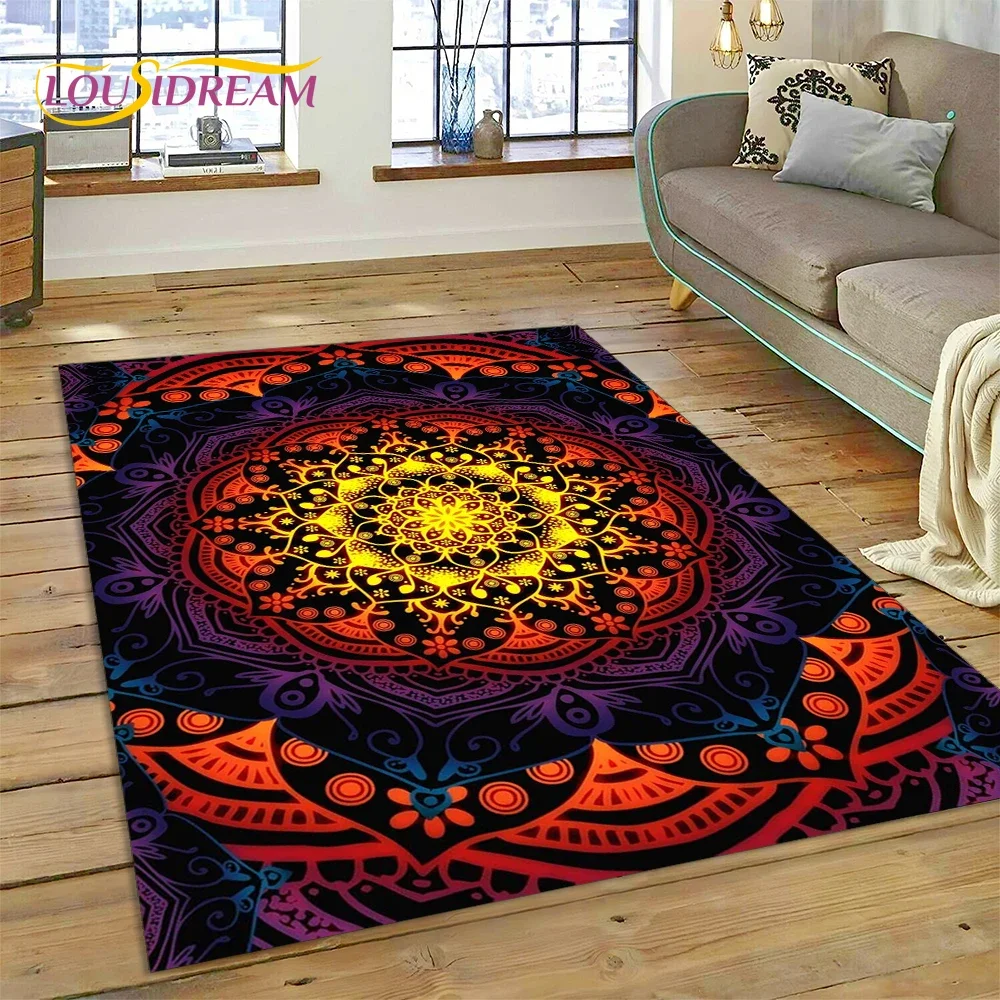 

Meditation Mandala Bohemia Nature Spirit Yoga Carpet Rug for Home Living Room Bedroom Sofa Doormat Decor,Area Rug Non-slip Mat