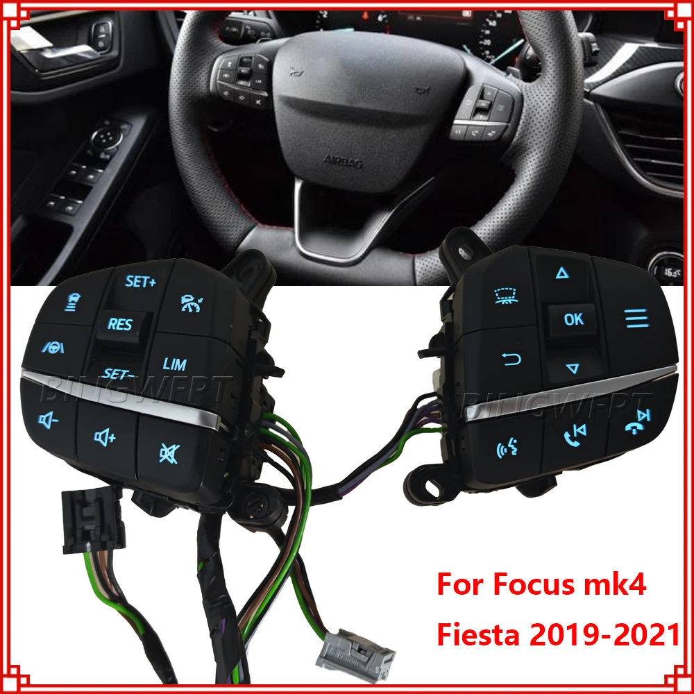 

Кнопки круиз-контроля CAN LIM, автомобильный переключатель, система управления скоростью для Ford MK4 Fiesta 2019 2020 2021, кнопочные переключатели на руле