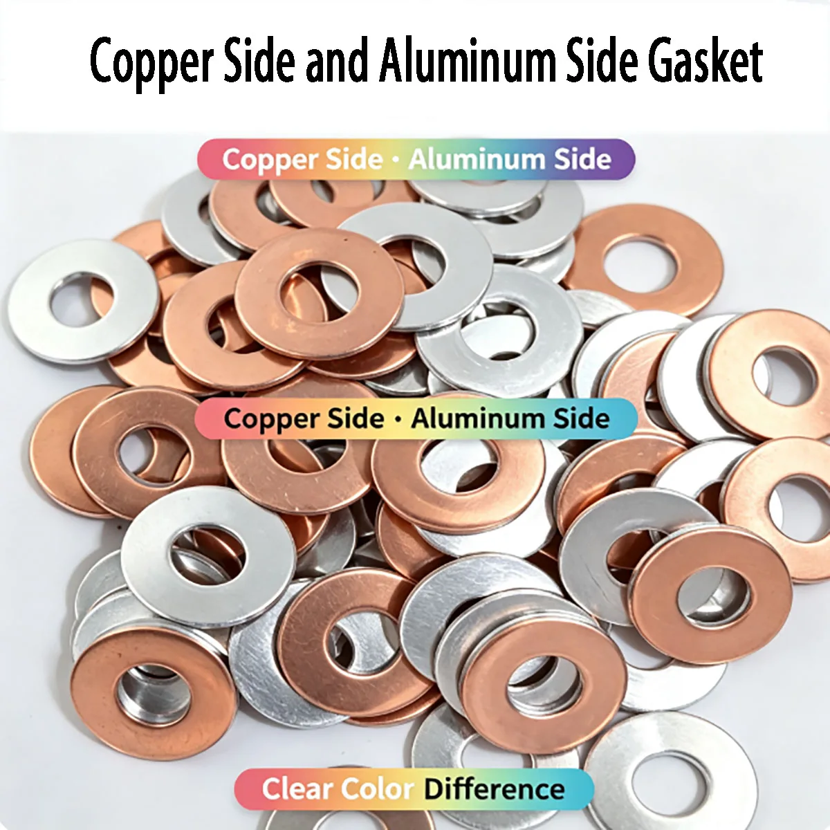 Round Copper‑Aluminum Transition Gasket Composite Washer ID 8.5/10.5/12.5mm Custom Size for Electrical Conductive Connection