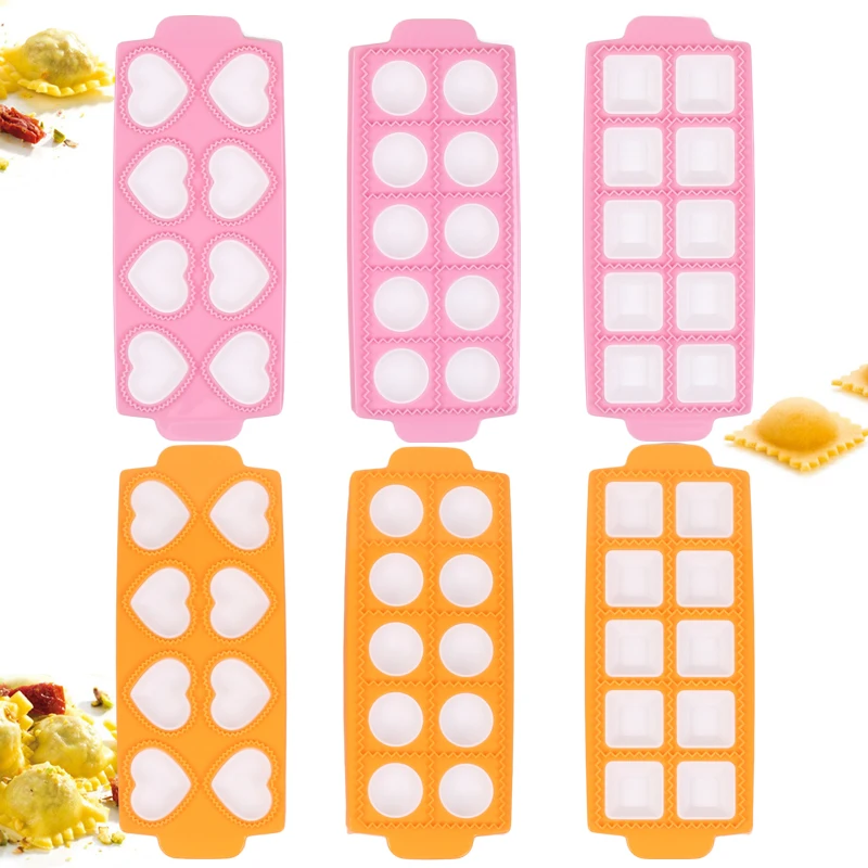 قالب رافيولي صانع رافيولي قالب زلابية بلاستيكي على شكل قلب دائري مربع صانع زلابية أداة معجنات المطبخ #1