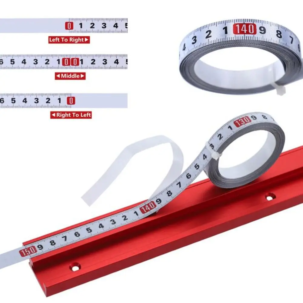 Durable Self-Adhesive Measuring Tape Stainless Steel 1/2/3M Long Metal Tape Measure 13MM Width Metric Scale Router Table