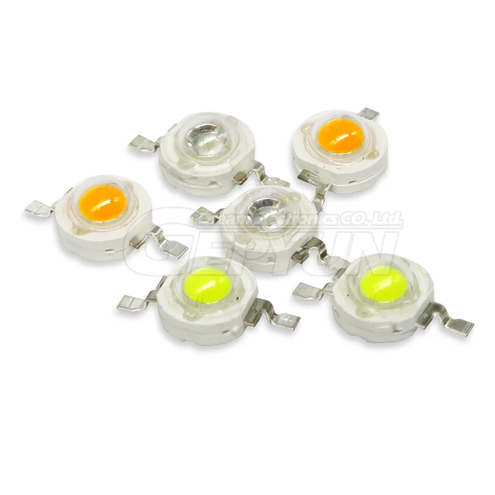 10pcs/lot 1W SMD white/red/yellow/blue/green bulb lamp LED lamp bead power white light emitting diode