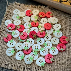 New Children's Shirt 4-Eye Button Resin Buckle Decorative Artisanal DIY Craft Materials Small Tomato Shirt Decoration