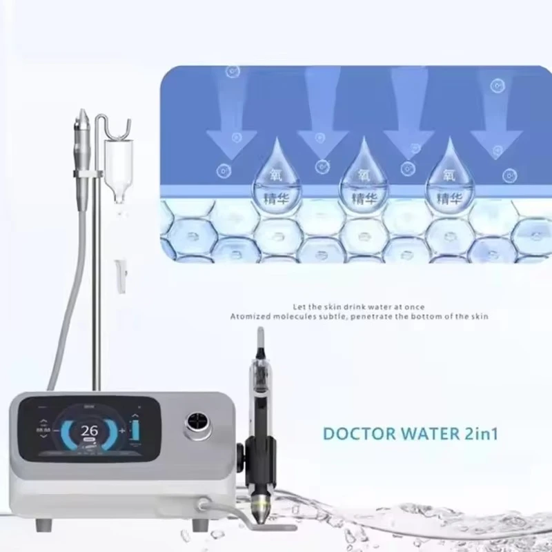 2 In 1 Jet Peel High Pressure Oxygen Water Injection Gun, Water Jet Facial Cleaning Machine for Deep Skin Cleansing