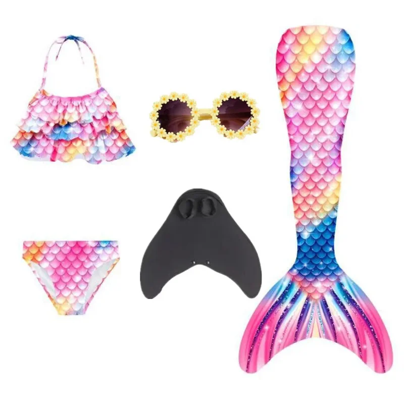 곰의 쓰레기 여름 어린이 수영 꼬리 인어 의상 코스프레 어린이 공주 파티 판타지 수영복 C 2025 새로운