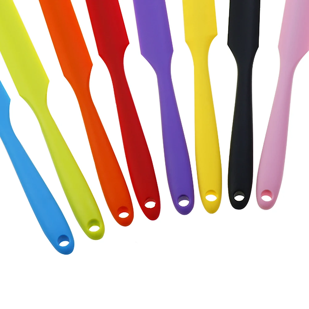 1Pcs Color All-in-one Long Silicone Scraper Cream Butter Silicone Kissing Knife Stirring Spatula Cake Baking Tool DIY view 3