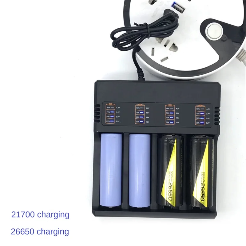 1 Stück Lithium-Batterie-Ladegerät, universeller Akku, USB-Ladegerät, intelligentes Ladegerät, 4 Steckplätze für wiederaufladbare Batterie