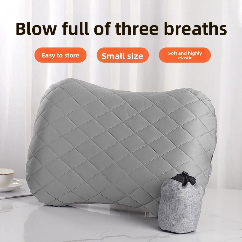 Straight Outdoor Travel Camping Inflatable Pillow Portable Storage Neck Protection Nap Lumbar Support Inflatable Pillow