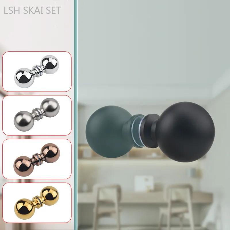 1pc Bathroom Glass Door Handles Solid Aluminum Alloy Single-hole Handle Sliding Barn Door Knob Display Cabinet Glass Handle
