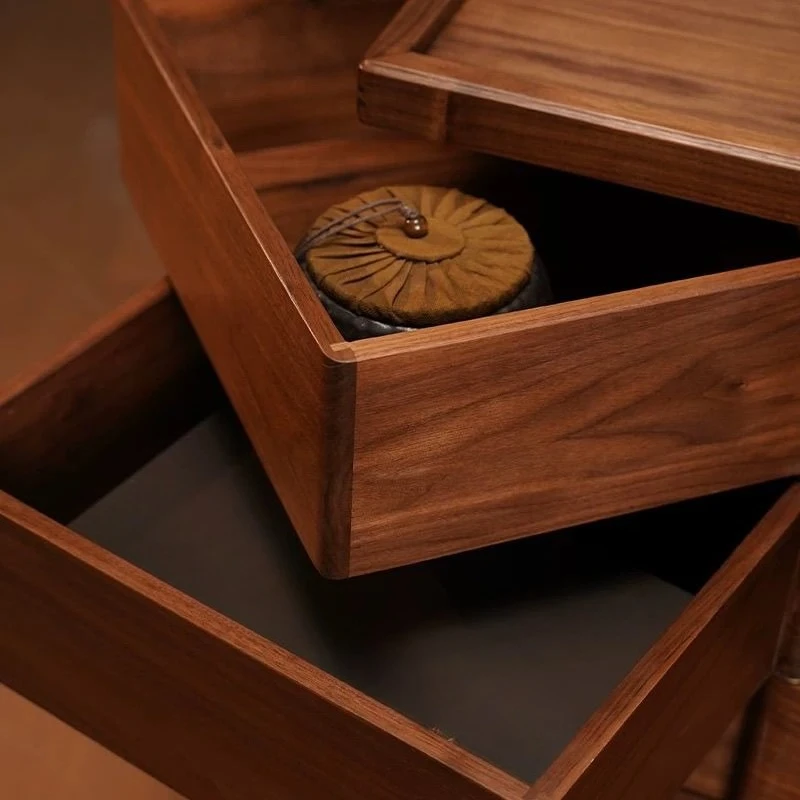 Solid wood Bobby mobile cabinet, bedside cabinet, rotating Wenwan jewelry storage chest
