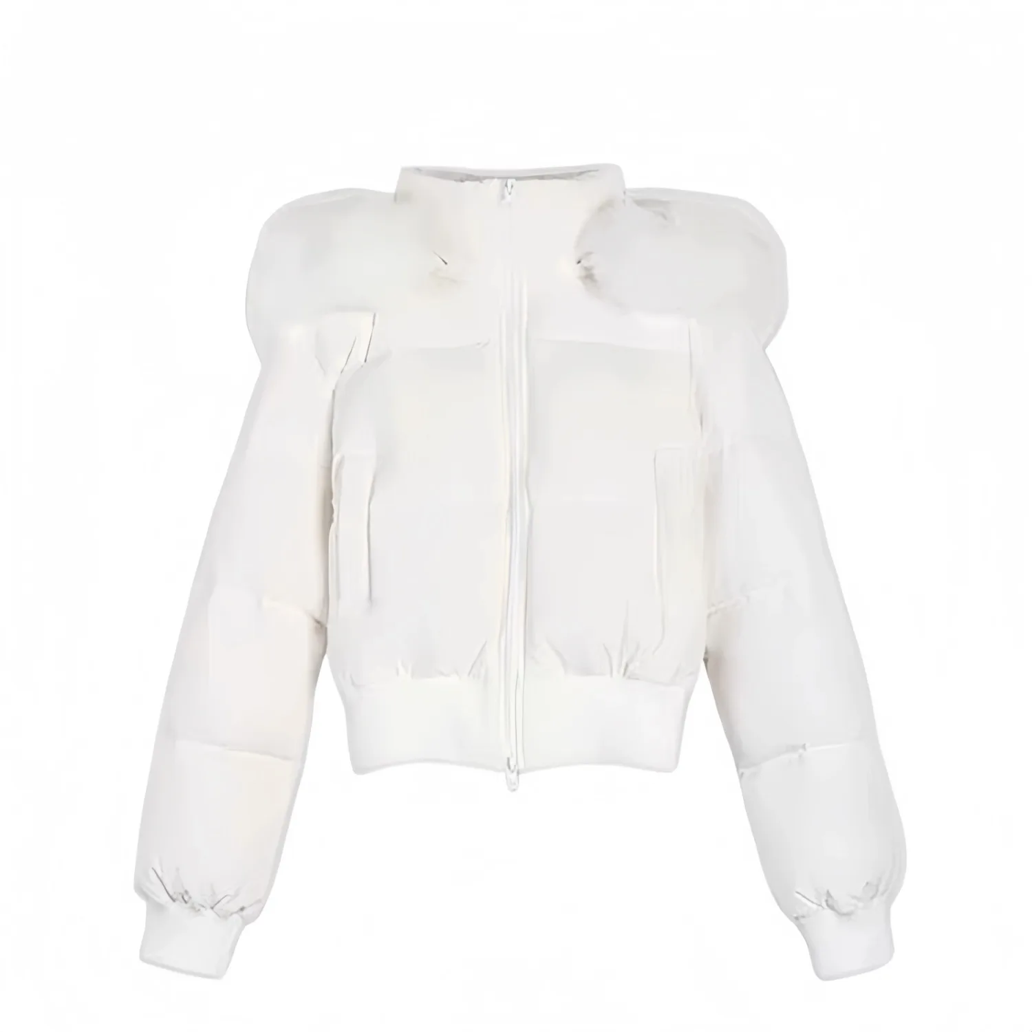 سترة قطنية قصيرة دافئة بياقة فرو كبيرة للنساء في شتاء 2025، مقاس نحيف، حزام الخصر، مزاج التخسيس، جا قطن