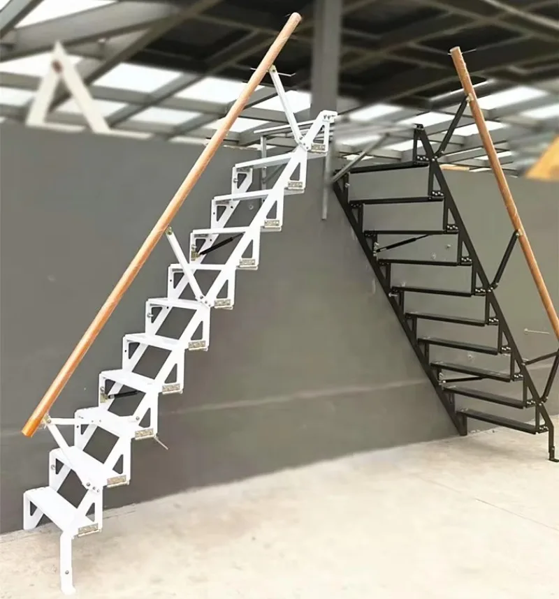 Modern Designed Household Attic Hidden Telescopic Staircase Electric Retractable Folding Lift Thickened Aluminum Alloy Ladder