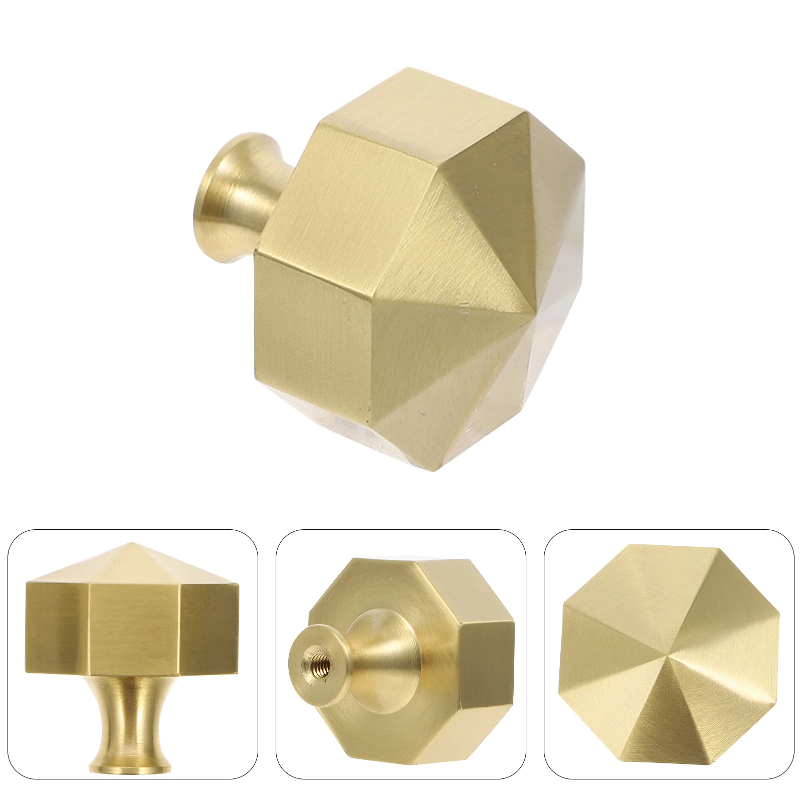 

Brass Cabinet Knob Modern Door Handle Brushed Copper Wardrobe Pull Octagon Drawer Furniture Pulls Long Term Use No Burrs