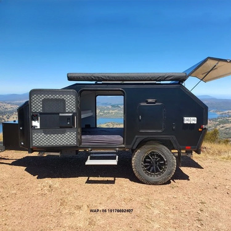 4x4 Mini Off-Road Camper Trailer 750kg Lightweight Hybrid Caravan with Roof Top Tent