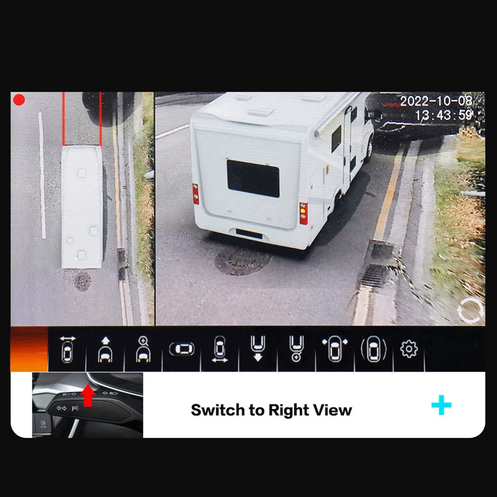 SMARTOUR 4K AI شاحنة 4-way مسجل بانورامي مواقف السيارات رؤية بانورامية الرؤية الخلفية 360 درجة 4K 1080P AHD نظام كاميرا العرض