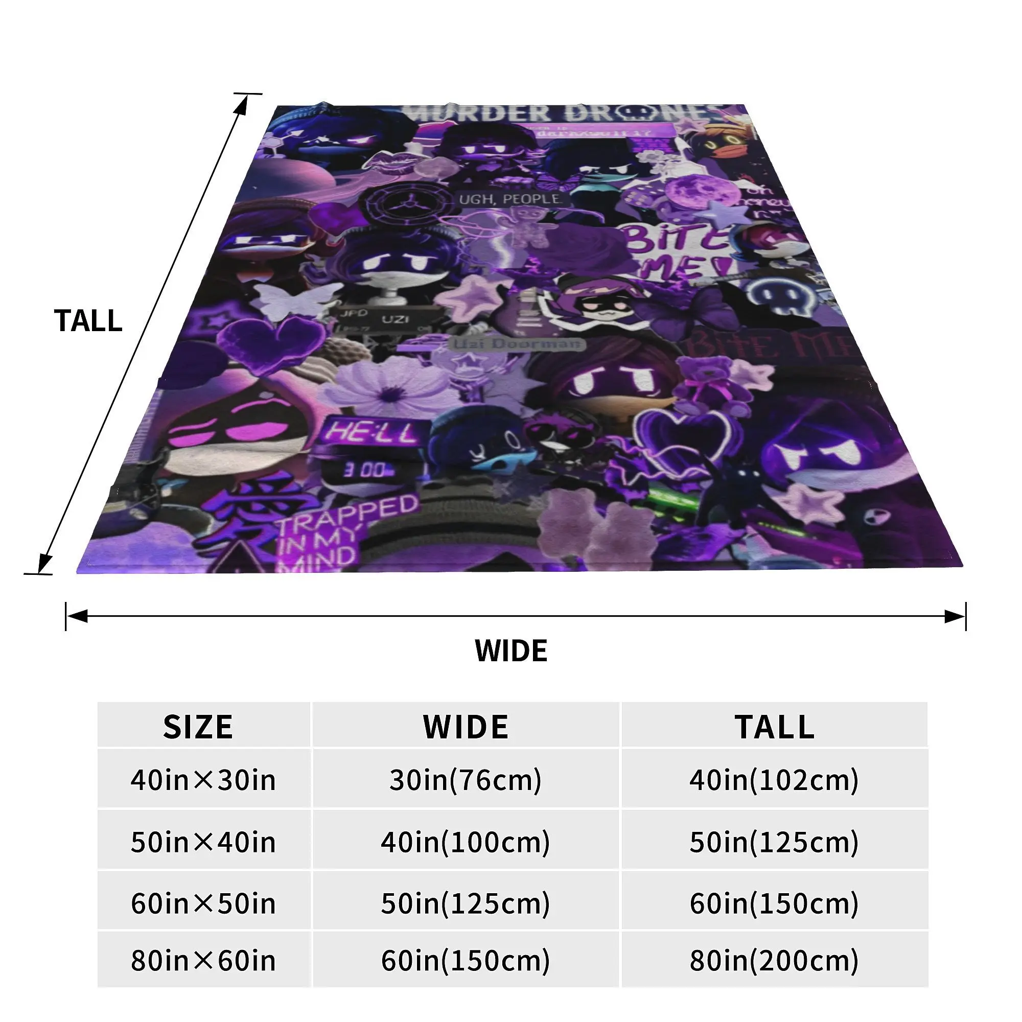 Murder Drones Uzi Collage Blanket Cartoon Cute Flannel Throw Blankets Airplane Travel Portable Soft Warm Portable Plush Quilt