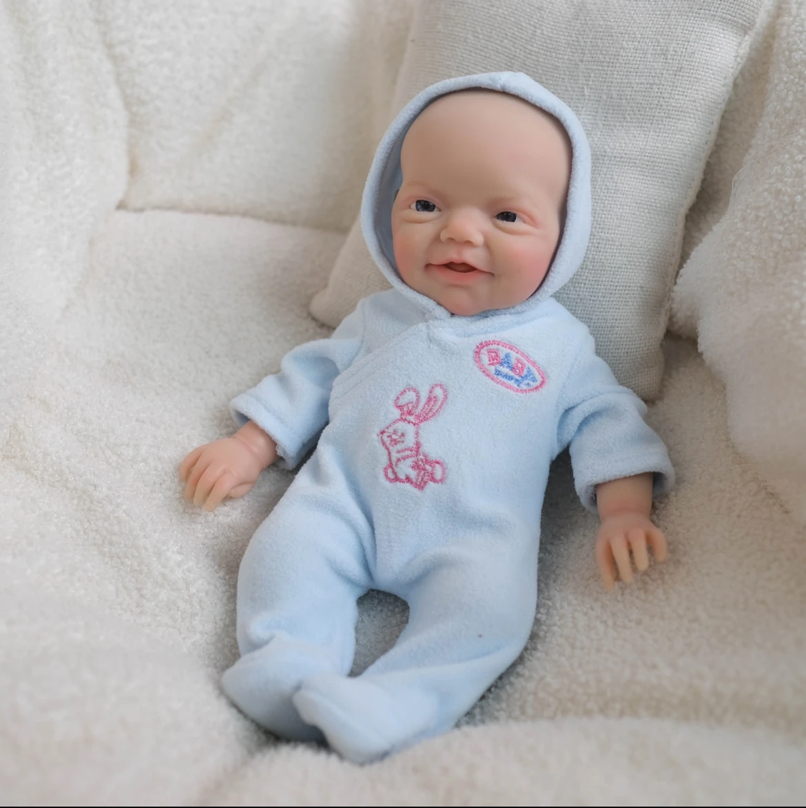

8" Reborn Baby in Platinum Silicone-Realistic Peaceful Expression, Hypoallergenic Ultra-Soft Body-Limited Edition Art Doll