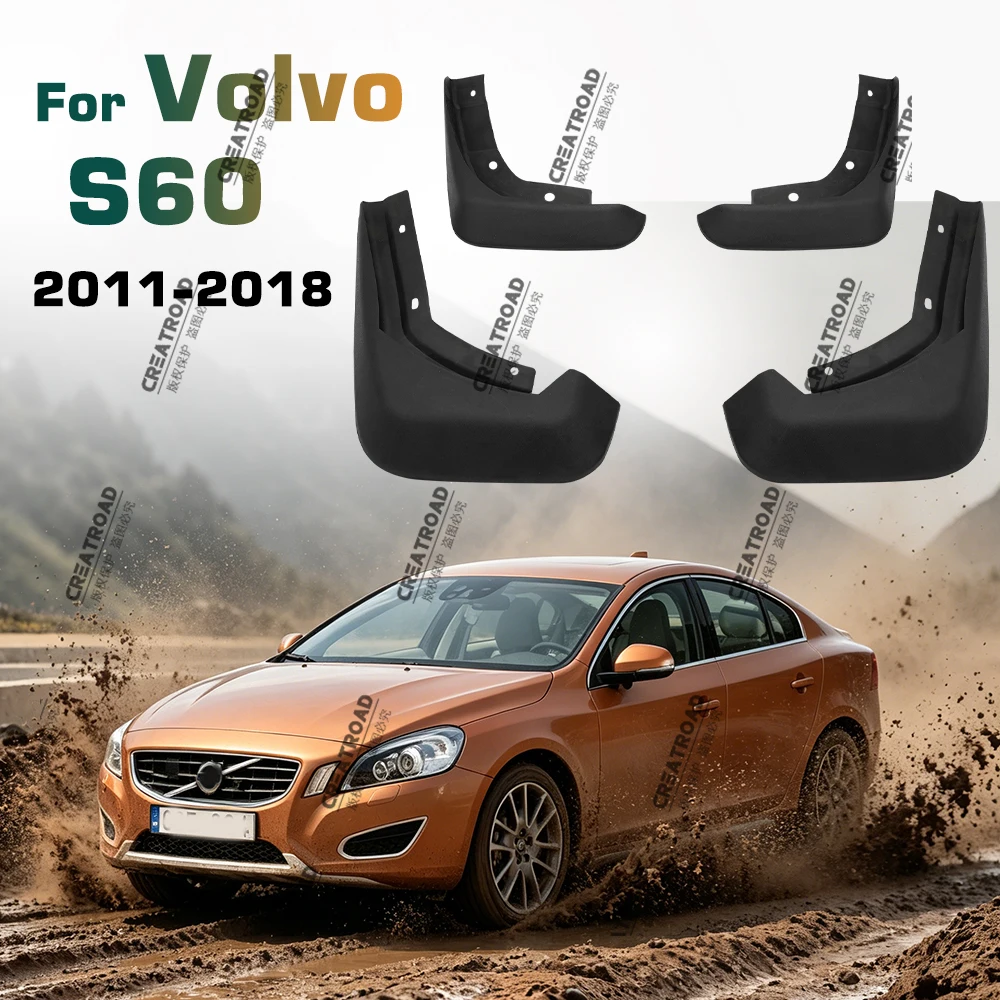 4 Stück Auto-Schmutzfänger für Volvo S60 2011-2023 2012 2013 2014 2015 2016-2018 Spritzschutz Kotflügel Schmutzlappen Auto-Zubehör