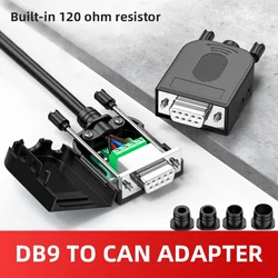 Solderless DB9 to CAN Connector DB 9 Female to CAN Adapter with 120 ohm Terminal Resistor Female 9-pin RS232 Solderfree Plug