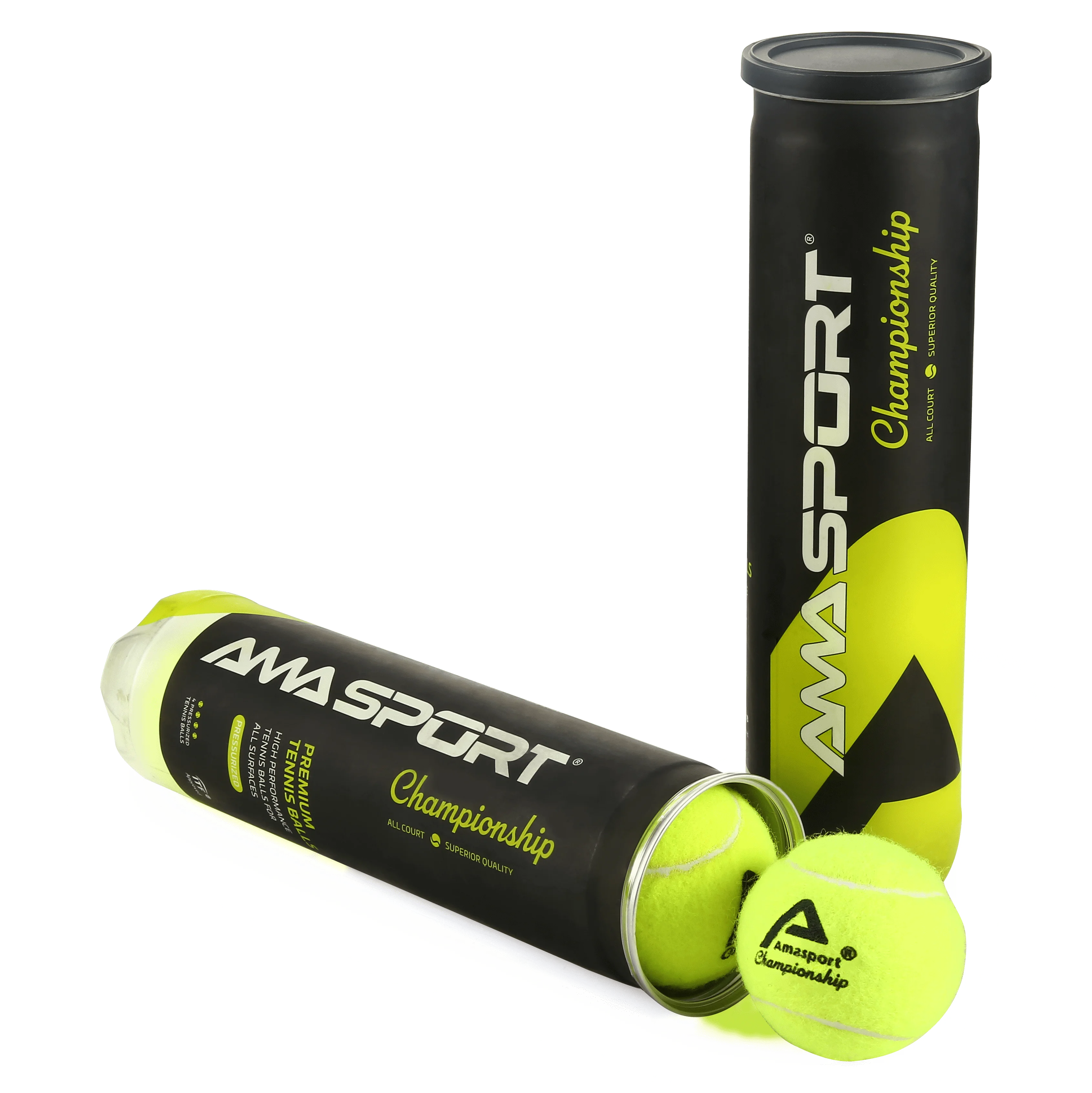 

AMASPORT 4-Pack Pressurized Tennis Balls High Elasticity Durable Advanced Pressure Regular Duty Felt Balls for Tournament Use