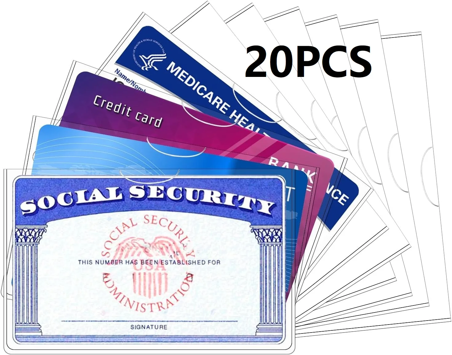 

20 pieces of high-transparency PVC waterproof and dustproof protective covers are suitable for various cards