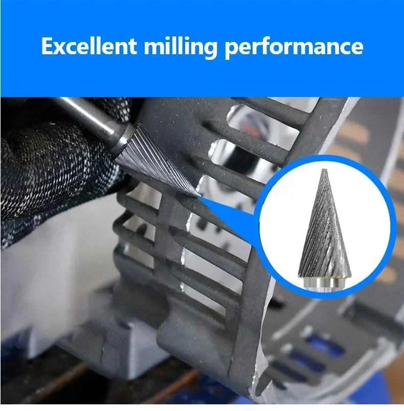 Tungsten Steel Grinding Head Carbide Rotary File Arc Pointed Milling Cutter Metal Grinding Engraving Single And Double Groove M