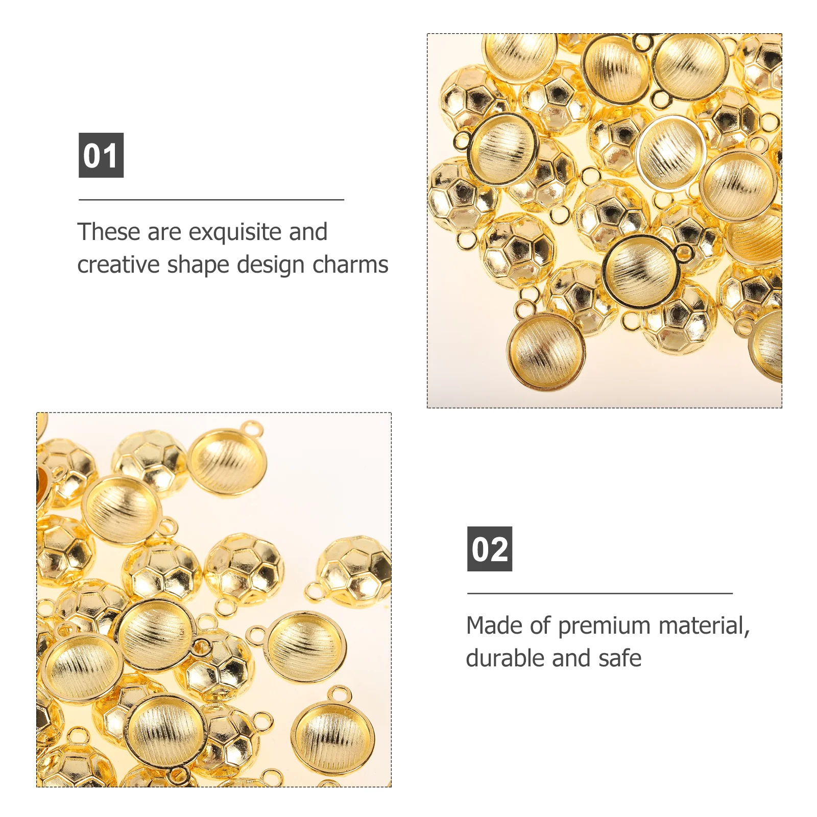 

100Pcs Football Alloy Pendant DIY Supply Handmade Accessory Lightweight Necklace Bracelet Earring Jewelry Making Craft