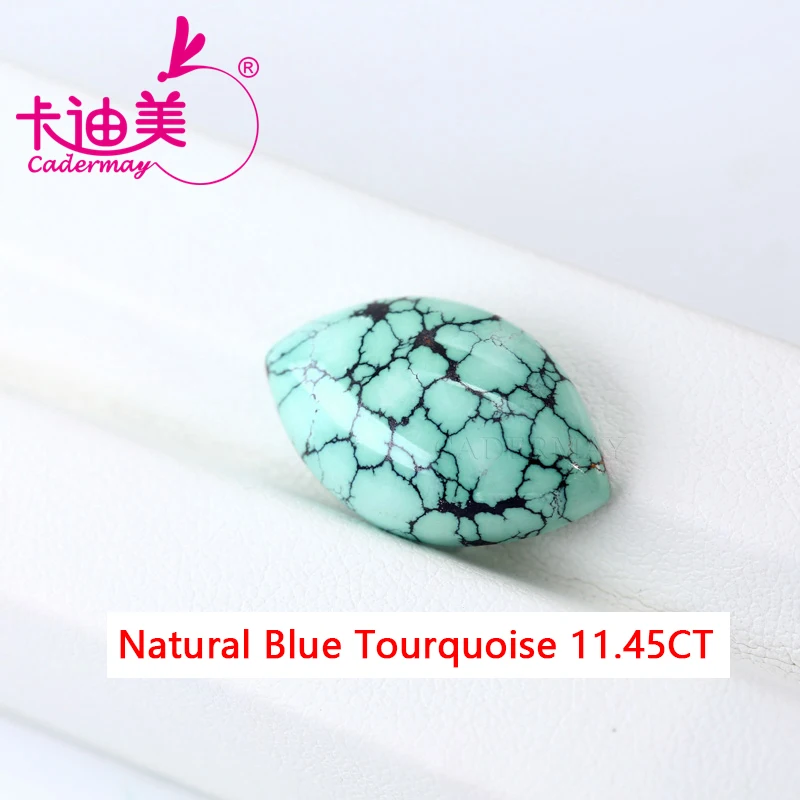 CADERMAY Marquise Shape Cab Cut 100% Natural Blue Tourquoise Loose Stone With GTC Certificate Beads For Fine Jewelry Making DIY